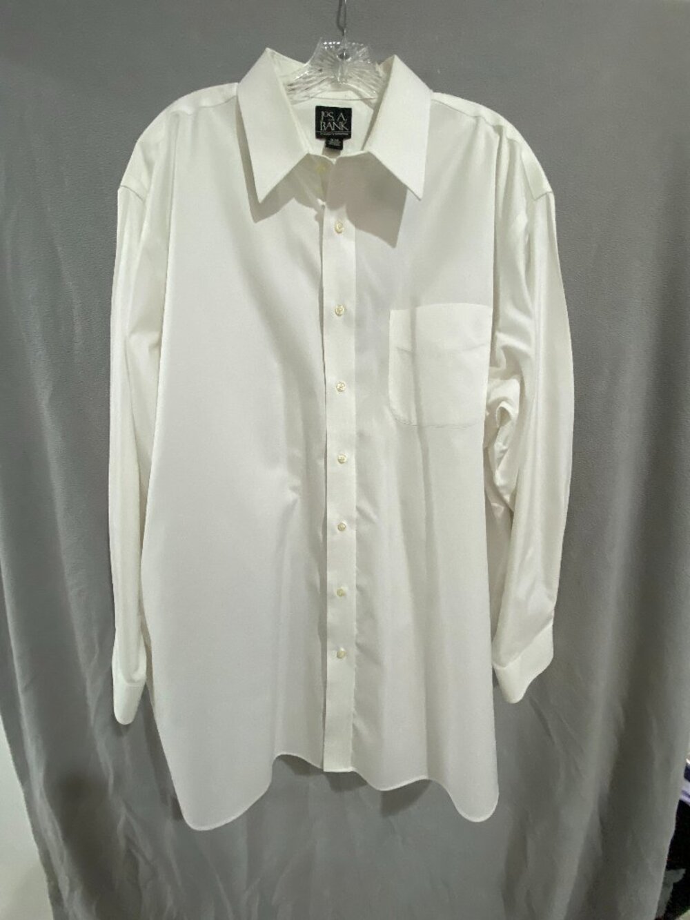 Jos. A. Bank Traveler's Collection White Dress Shirt Men's 18-34 100% Cotton